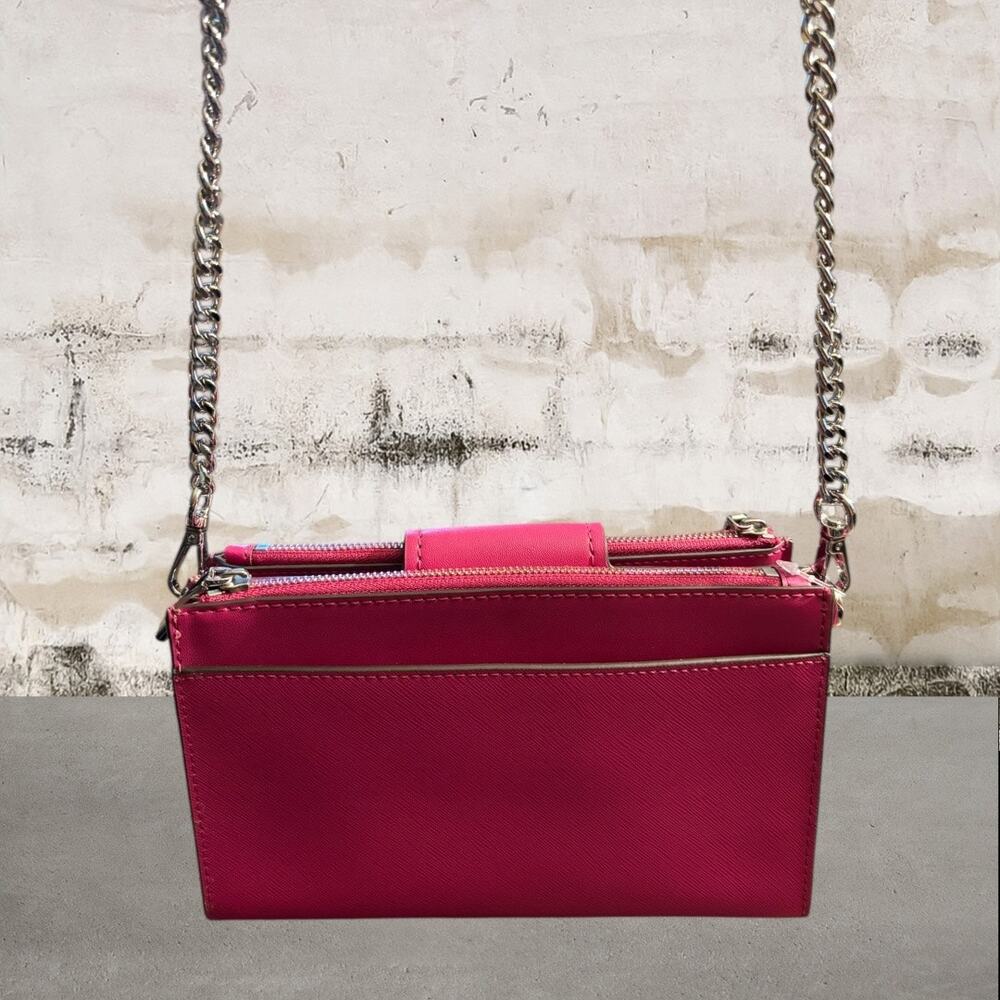 MICHAEL KORS Ruby Small Double-Zip Saffiano Leather Crossbody Bag in Pink - Picture 4 of 13
